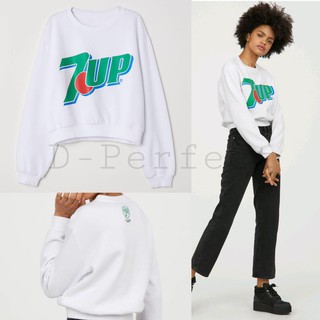 HM Sweatshirt 7UP Collection  เสื้อสีขาวแขนยาว สกรีนลายเซเว่นอัพ เนื้อผ้านิ่ม ยืดหยุ่น ด้านในเป็นผ้าสำลี