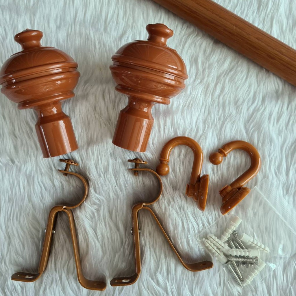 อุปกรณ์ ตกแต่งบ้าน รางผ้าม่าน สีสัก ครบชุดพร้อมติดตั้ง ราวม่าน ติดตั้งเองได้ง่ายๆ ราคาถูก