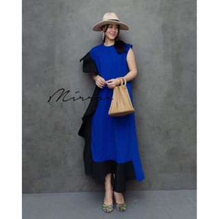 Maxidress ระบาย แต่งตัดต่อสลับสี