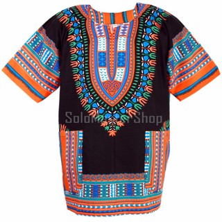 Dashiki African Shirt Cotton Hiphop เสื้อจังโก้ เสื้ออินเดีย เสื้อแอฟริกา เสื้อฮิปฮอป เสื้อโบฮีเมียน ad13o