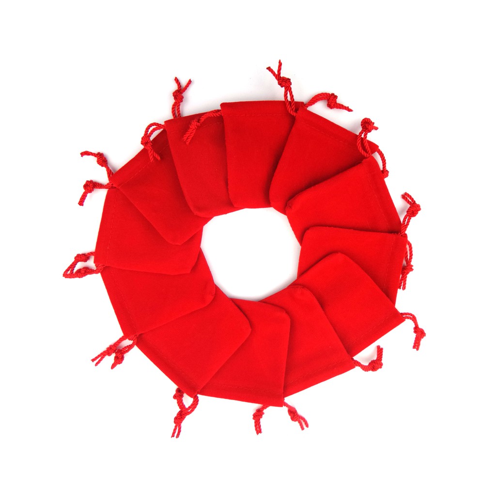 PY Beauty ถุงกำมะหยี่สีแดง สำหรับใช้ใส่เครื่องประดับ ขนาด 5x6 เซนติเมตร จำนวน 36 ใบ ใช้ใส่แหวน สร้อย