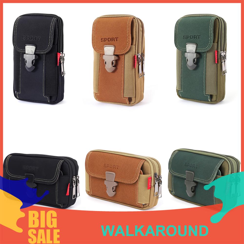 Waist , Phone Pouch, Canvas Belt Bag with Zipper for Men