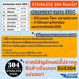 น็อต สกรู น็อตหัวหกเหลี่ยม ติดจาน พื้นหยาบ สแตนเลส 304 เกลียวมิล หยาบ M8 / GB5789 Hexagon Flange Bolts SUS304 M8