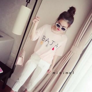 3สีเสื้อยืดแต่งสายคอ