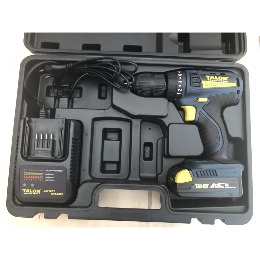🔥โค้ดINC3LEL3ลด30฿สว่านแบตเตอรี่ไร้สาย ไร้แปรงถ่าน 20Volt Li-ion Brushless Driver Drill ยี่ห้อ Talon