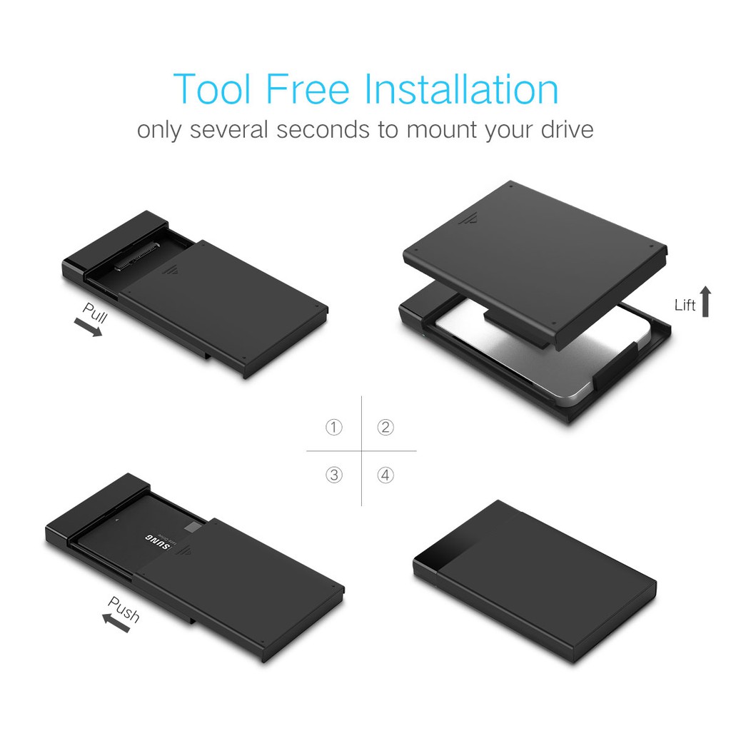 UGREEN รุ่น 30847 USB 3.0 External Box Hard Drive 2.5  กล่องใส่ฮาร์ดดิส External Hard Drive Adapter USB 3.0 to SATA