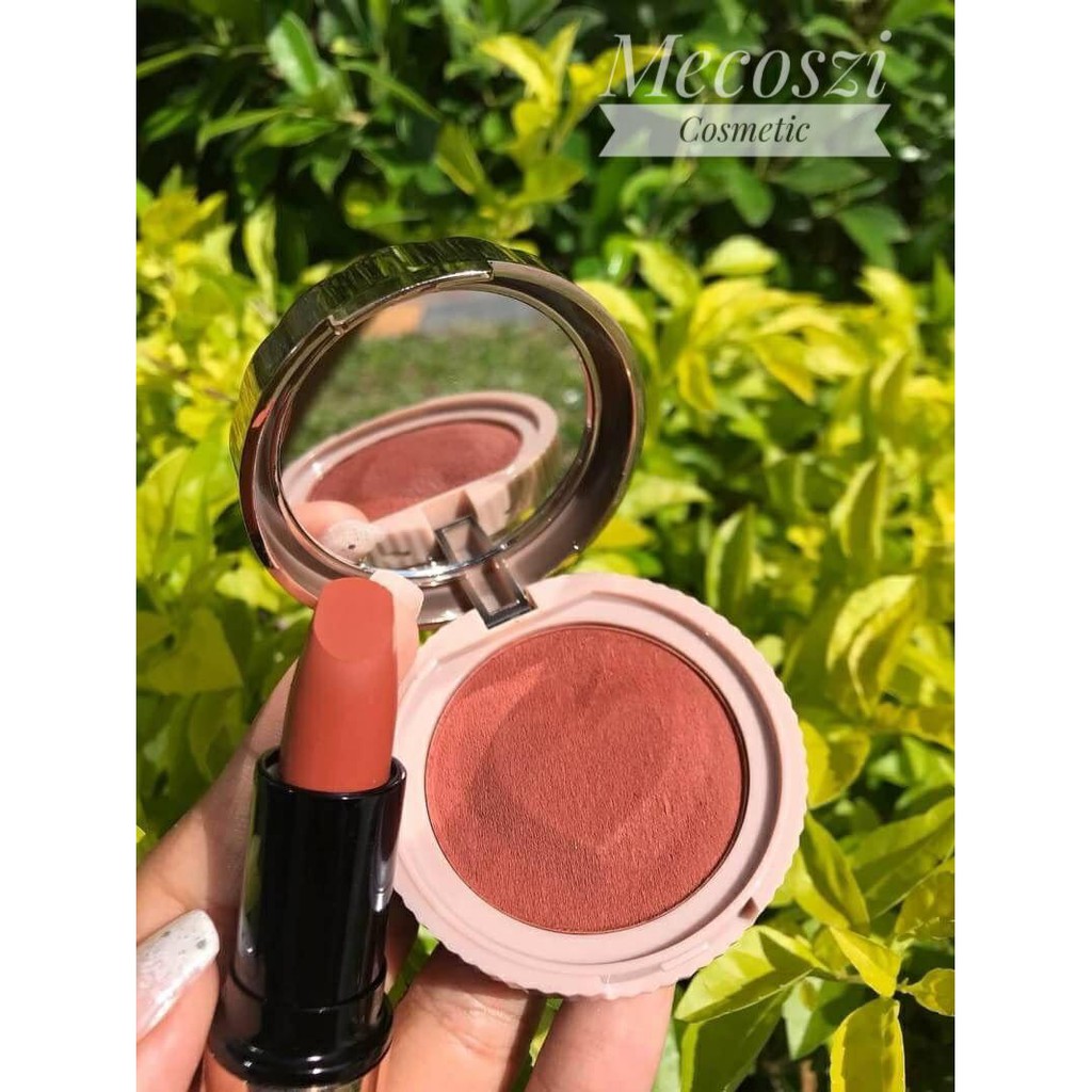 เซตคู่สีส้มพีช ลิปsivannaแท่งทอง + อายแชโดว์Hojo