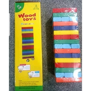 ของเล่นไม้ งานไม้ เกมส์ต่อตึก ต่อคอนโด ตึกถล่ม จังก้า ตัวต่อไม้ ของเล่นเกมส์ตึกถล่ม R1918/2407