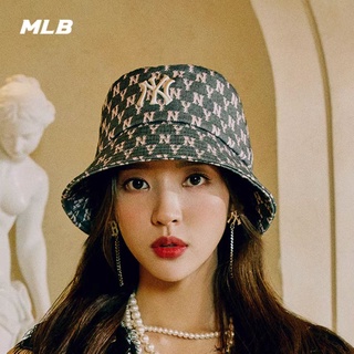 MLB (พร้อมส่ง) MLB JACQUARD MONOGRAM BUCKET HATหมวกบัคเก๊ตNY หมวกกันแดด ของแท้💯%