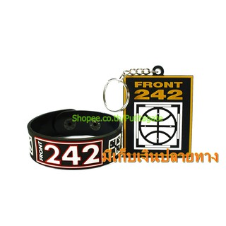 Front 242  ริสแบนด์และพวงกุญแจ  กำไลยาง ปั๊มนูน วงร็อค wk230 หายาก