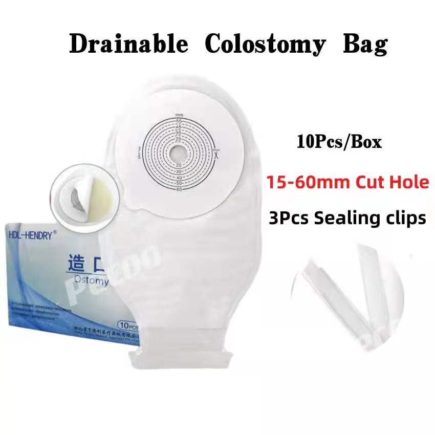 10 ชิ้น 10-60 มม.ระบบ One-piece Ostomy กระเป๋า Drainable Colostomy กระเป๋า Ostomy Stoma