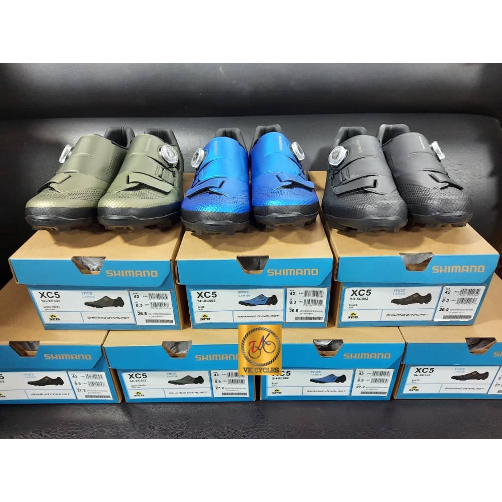 SHIMANO SH-XC502E XC502 XC5 MTB Gravel รองเท้าปั่นจักรยาน MOSS GREEN BLACK BLUE