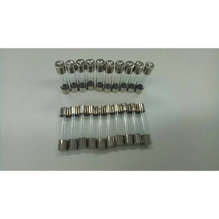 ฟิวส์กระจก Glass Fuse  20mm. (5x20) 1A ,2A ,3A,5A,10A  หลอดแก้วฟิวส์ 100ตัว/แพ็ค