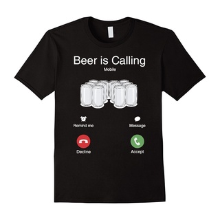 เสื้อยืด พิมพ์ลายกราฟฟิค BEER IS CALLING NBV478RE สําหรับผู้ชาย