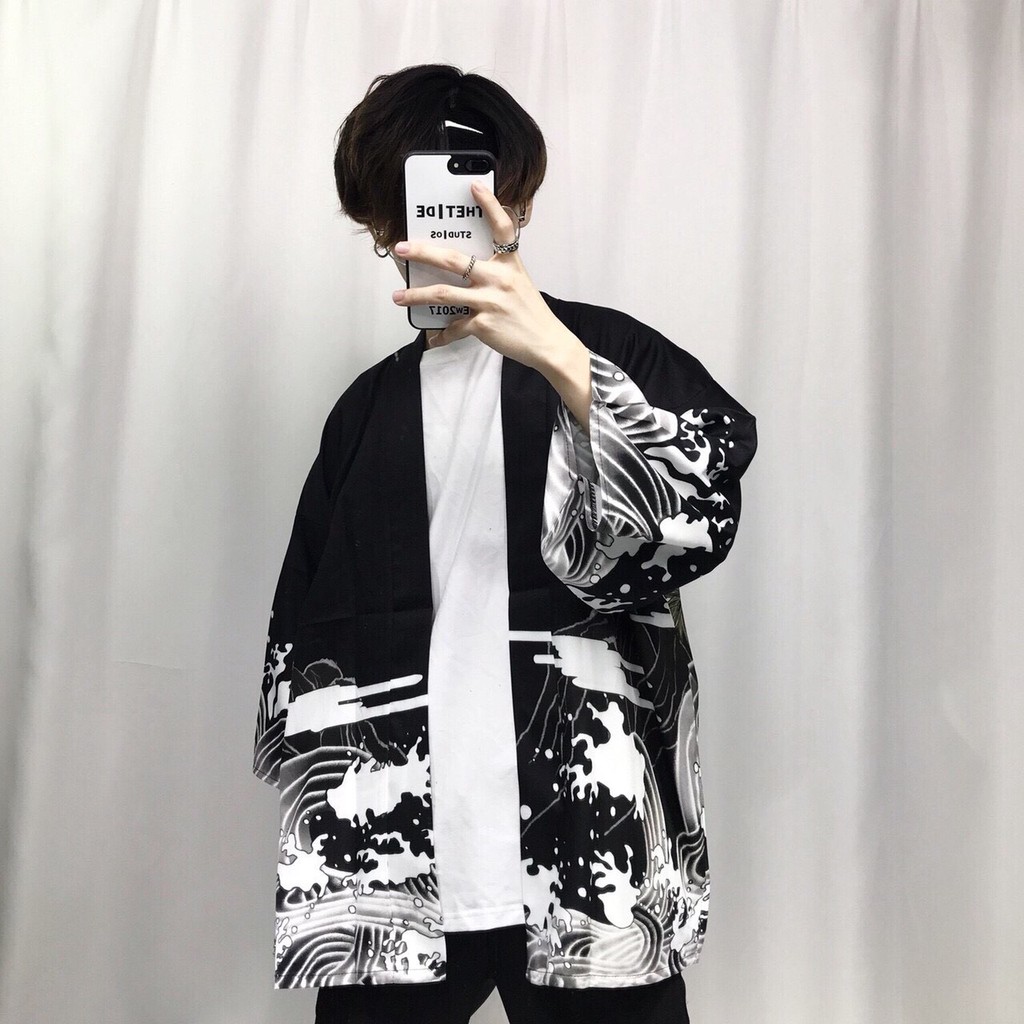 ส่งด่วน✅PP เสื้อคลุมกิโมโน คาร์ดิแกน กิโมโน ฮาโอริ ฮัปปิ ยูกาตะ haori happri kimono cardigan yukata cardigan 67020