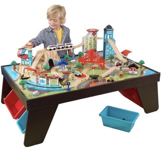 KidKraft Aero City Train Set &amp; Tableโต๊ะรถไฟเมืองจำลองไม้ ขนาดใหญ่