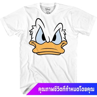 เสื้อยืดโอเวอร์ไซส์ดิสนีย์ ผู้ชาย Disney Mad Donald Duck Face World Disneyland Funny Costume Adult Tee Graphic T-Shirt F