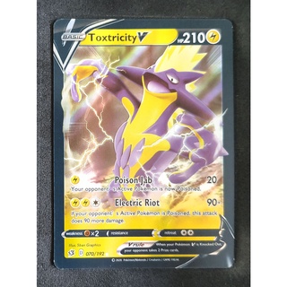 Toxtricity V Card สตรินเดอร์ 070/192 Pokemon Card Gold Flash Light (Glossy) ภาษาอังกฤษ