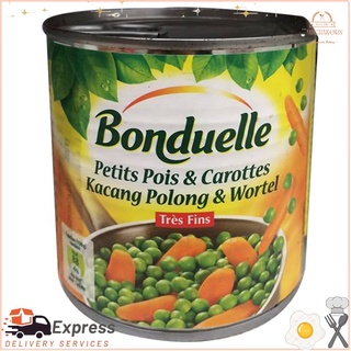 บ็องดูแอล ถั่วลันเตา&amp;เบบี้แครอท 400 กรัม  ( แพค 3 )Bonduelle Green Peas &amp; Baby Carrots 400 g. ( Pack 3)