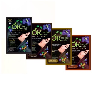 OK Herbal By M Joy Color Care Shampoo : โอเค เฮอเบิล แชมพู ปิดผมขาว เปลี่ยนสีผม x 1 ชิ้น svl