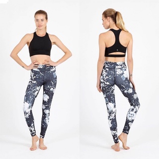 Dharmabums Black Rose High Waist Printed Yoga Legging - Full Length