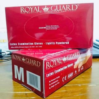 ถุงมืออนามัย Royal guard size M ใช้ป้องกันหยิบจับสิ่งของ ป้องกันเชื้อโรค