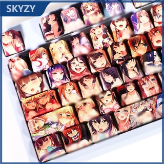 Anime Keycap โปรไฟล์เชอร์รี่การ์ตูน Spoof PBT Dye Sublimation เชิงกล คีย์บอร์ด Keycap