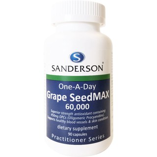 พร้อมส่ง❗Sanderson Grape Seed Extract 60,000 mg มี OPCs 450mg ต่อ 1แคปซูล สารสกัดจากเมล็ดองุ่นนิวซีแลนด์🇳🇿 UseBy 03/2024