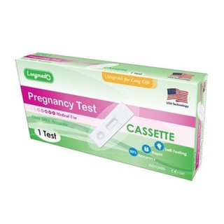 Longmed Pregnancy Test Cassette ลองเมด ชุดตรวจการตั้งครรภ์  ที่ตรวจครรภ์ ตรวจตรรภ์ แบบหยด 1 กล่อง บรรจุ 1 ชุดตรวจ 19304