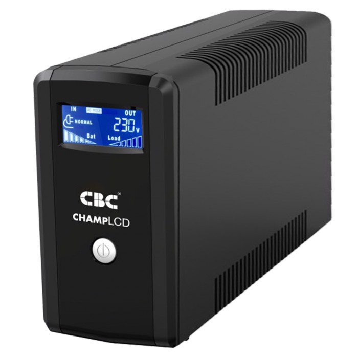 เครื่องสำรองไฟ  (UPS) CBC รุ่นChamp LCD 1000VA -600W รับประกัน 2 ปี (ออกใบกำกับภาษีได้)