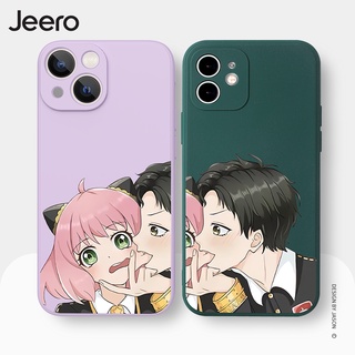 Jeero เคสคู่ เคสไอโฟน คู่รัก ขอบเหลี่ยมกันกระแทกซิลิโคนนุ่มการ์ตูนน่ารักตลก เคสโทรศัพท์ Compatible for iPhone 15 14 13 12 11 Pro Max SE 2020 X XR XS 8 7 ip 6S 6 Plus HFE1042