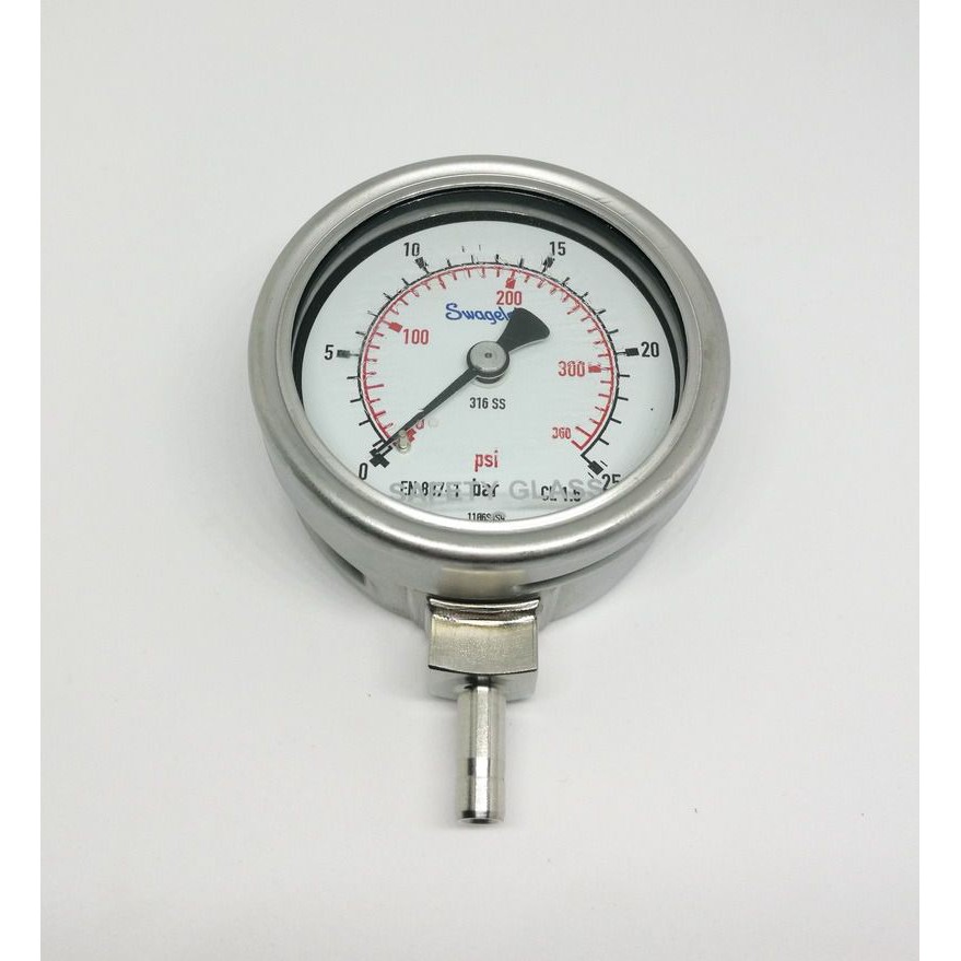 Swagelok Pressure Gauge 0 - 25 Bar เกจวัดแรงดัน PGI-63B-BG25-LAQX 25bar ...