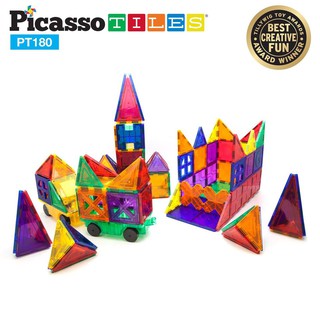 Picasso Tiles แผ่นต่อแม่เหล็ก พิคาสโซ่ไทล์ เซ็ต 180 ชิ้น รุ่น Deluxe Combo Toy Set