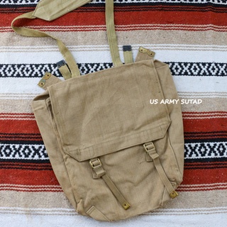 กระเป๋าสะพายข้าง British Military Tan WWII Era 37 Rucksack กระเป๋าวินเทจ วัสดุผ้าเเคนวาส เเข็งเเรง ผ้าหนา