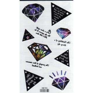 Tattoo ลาย เพชร Diamond แท็ททู สติกเกอร์ HM785