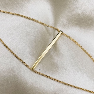 Minimal Vertical Bar Bracelet, 18K Gold Plated Sterling Silver Bracelet B0012 | เงินแท้ 925 ชุบทองเเท้ 18 กะรัต