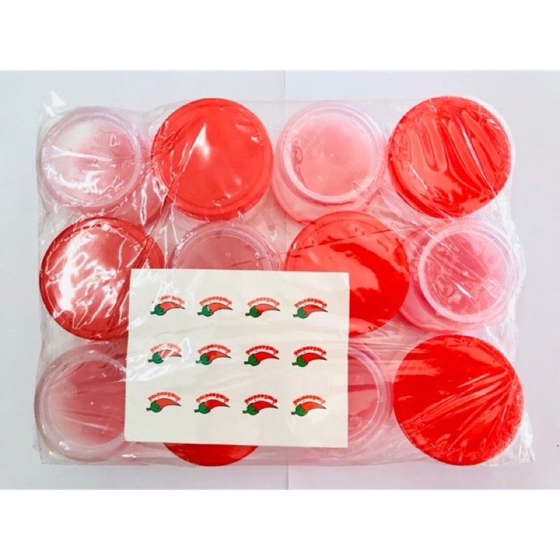 (โค้ดส่งฟรีหน้าร้าน) (1 แพ็ค : 1 โหล) กระปุกฝาแดงเล็ก สำหรับใส่น้ำพริก ใส่ปลาร้าบอง
