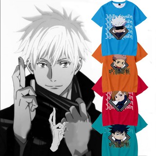 ◘✾Jujutsu Kaisen T-shirt Satoru Short Sleeve Tops Apparel Cosplay Croptop Shirt Tee Chopper Itadori Casual Plus size Ha