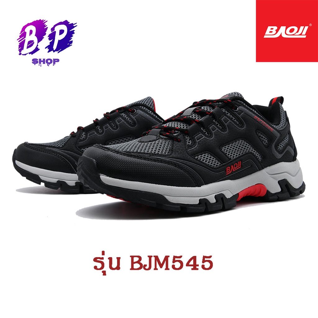 [ลิขสิทธิ์แท้] รองเท้าผ้าใบ Baoji รุ่น BJM545-สี-ดำ/แดง