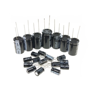 ตัวเก็บประจุอลูมิเนียมไฟฟ้า 25V 3.3uf 6.8uf 10uf 22uf 47uf 100uf 220uf 470uf 680uf 1000uf 2200uf 4700uf 6800uf 8200uf 10000uf 15000uf 5 ชิ้น 1 ชิ้น