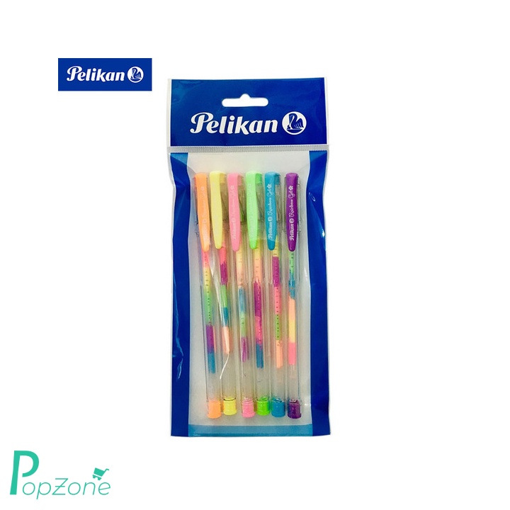Pelikan ปากกาเจลสีรุ้ง 6 สีในด้ามเดียว (แพ็ค6ด้าม)