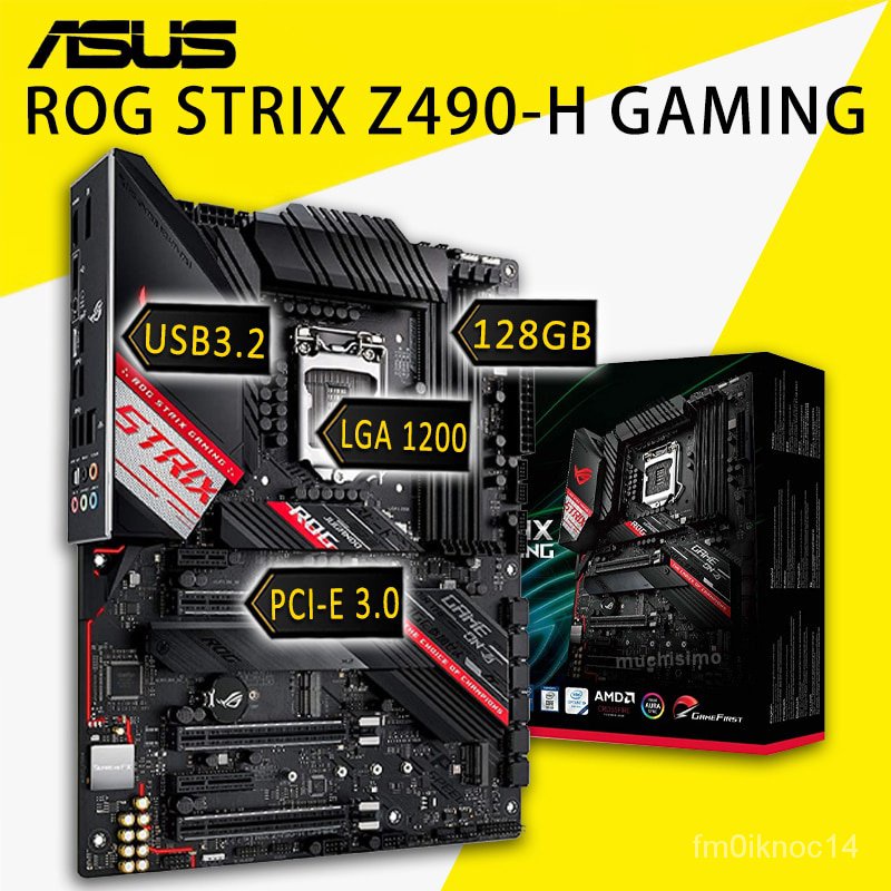 LGA 1200 Asus ROG STRIX Z490-H GAMING Motherboard DDR4 128GB PCI-E 3.0 ...