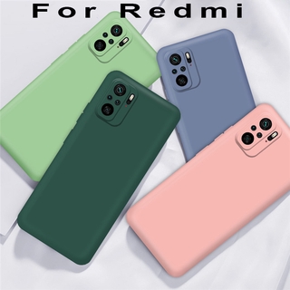 เคสโทรศัพท์มือถือ ซิลิโคน กันกระแทก สีพื้น สําหรับ Redmi 10 Note 11 10 Pro 10S 5G 9s 9