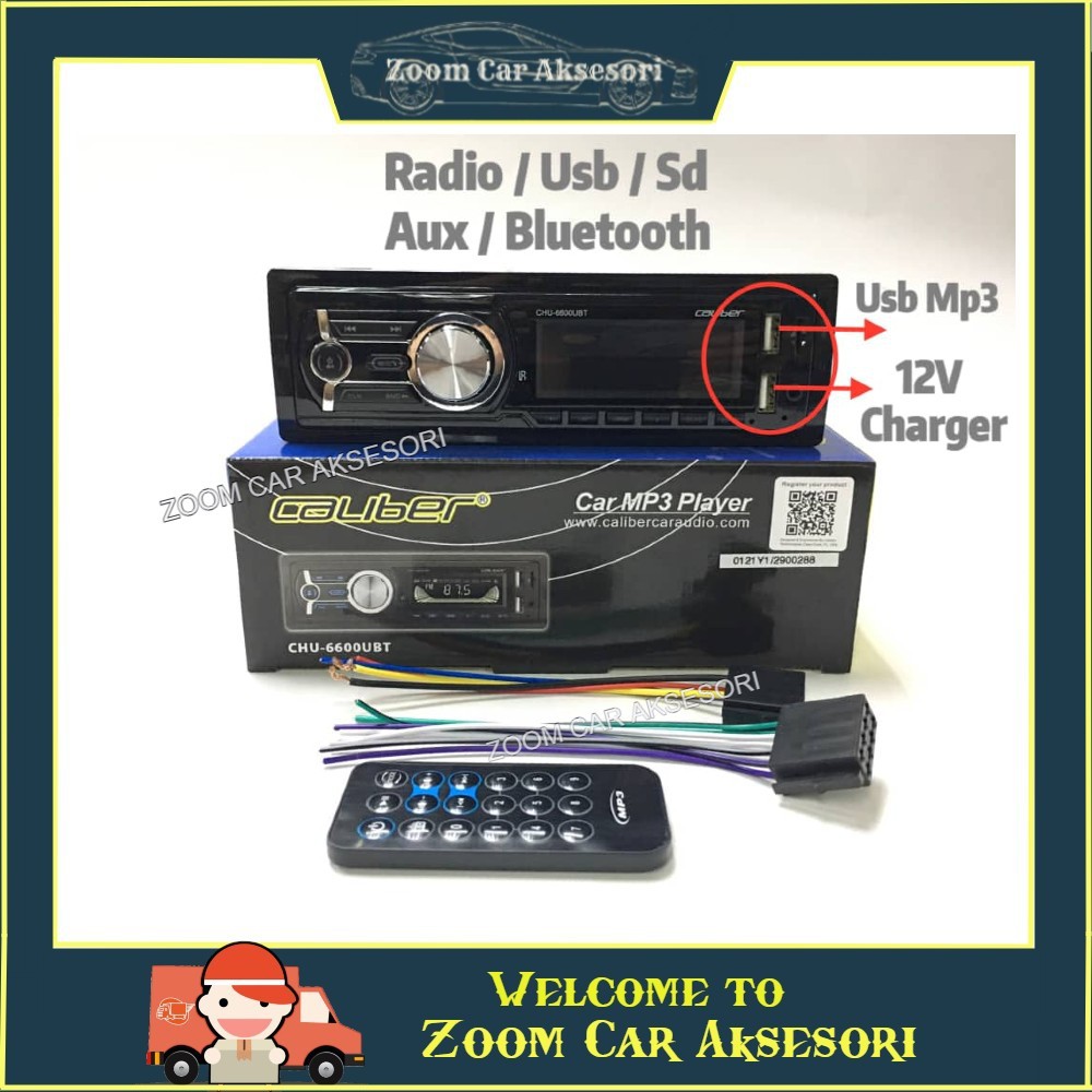 CALIBER CHU-6200UBT/CH-6300UBT/CH-6600UBT รถ MP3 Player/USB/SD/AUX/BLUETOOTH แหล่งพลังงาน 12V DC Neg