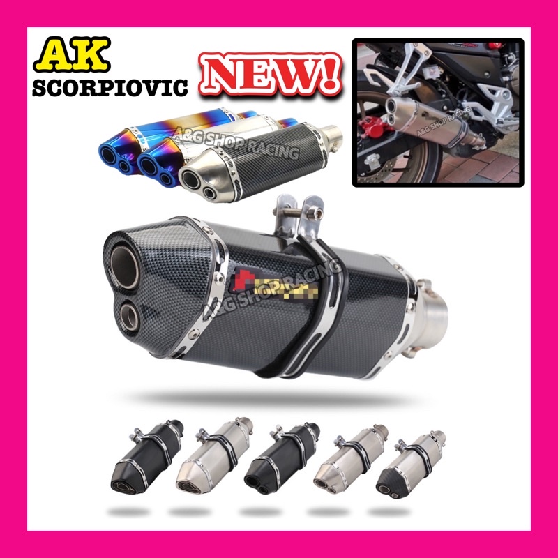 ปลายท่อAKRAPOVIC ยาว14นิ้ว ปาก2รู!!(คอ2นิ้ว)
