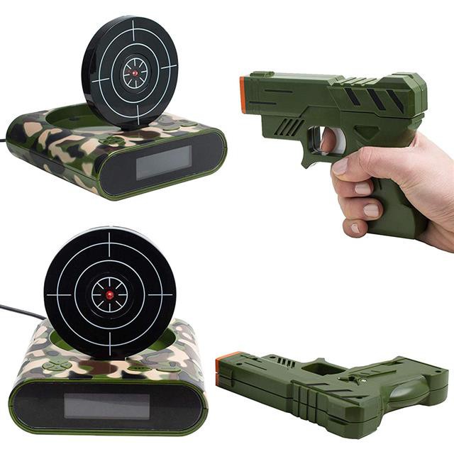 1 Set Gun Alarm Clock Shoot Alarm Clock Recordable Gadget Target ...