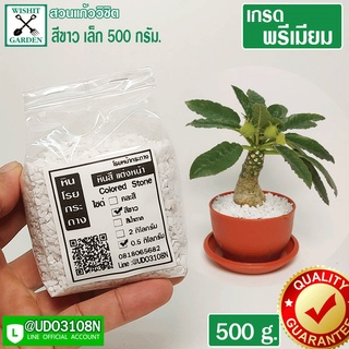 หินโรยหน้ากระถางแคคตัส 500 กรัม สีขาว หินโรยหน้ากระถางกระบองเพชร สำหรับแต่งหน้ากระถางต้นไม้