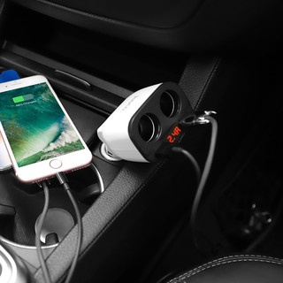 Hoco Z28 ที่ชาร์จในรถ 3.1A ที่ชาร์จเสียบที่จุดบุหรี่ Power Ocean In-Car Charger With Digital Display Dual USB