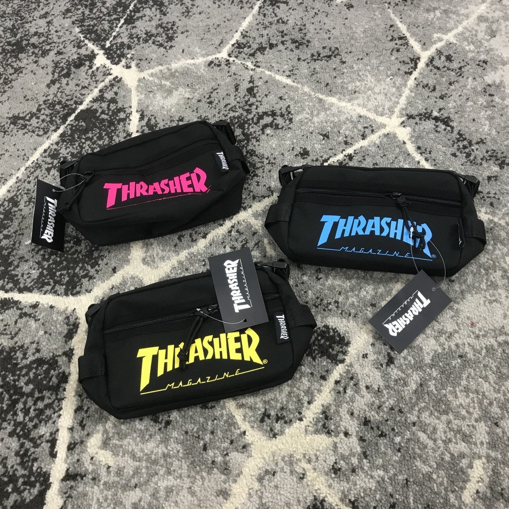 พร้อมส่ง🔥✨💌 Thrasher🔥✨💌 Thrasher กระเป๋าสะพายไหล่แฟชั่นสําหรับสตรีพิมพ์ลายตัวอักษรสไตล์เกาหลี