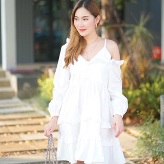 Style Korea dress - เดรสสไตล์เกาหลี เดรสระบาย สายเดียวน่ารัก